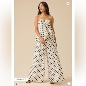 Line & Dot Cream and Black Polka Dot Trouser Pants